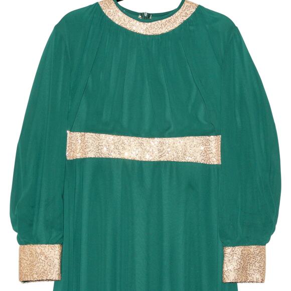 Green Long Sleeve Maxi Dress Large - Picture 3 of 4